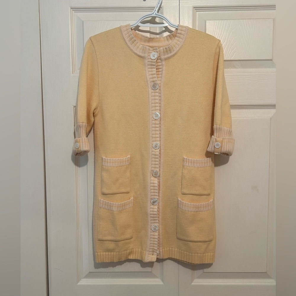 Vintage Made in Germany Merino Wool Women's Cardigan Sweater or Dress 38 Medium